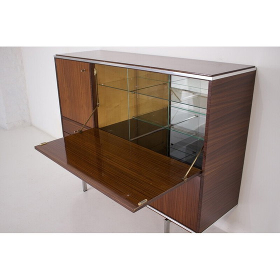 Image 1 of Vintage palissander en metalen dressoir bar van Pieter De Bruyne, 1960