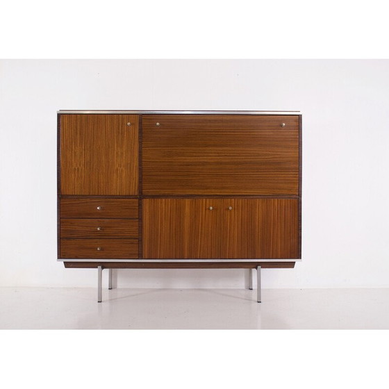 Image 1 of Vintage palissander en metalen dressoir bar van Pieter De Bruyne, 1960