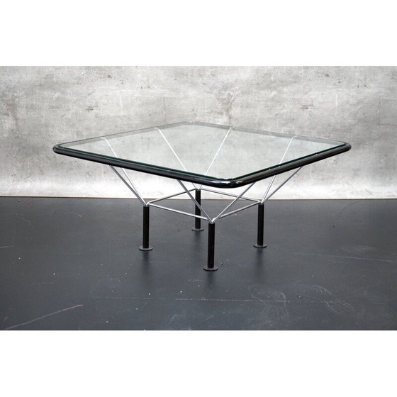 Image 1 of Vintage bronzen en glazen salontafel van Niels Bendtsen, Denemarken 1970