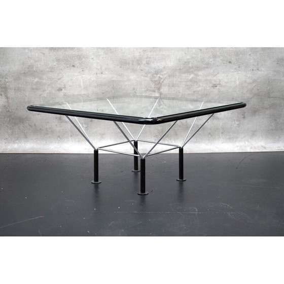 Image 1 of Vintage bronzen en glazen salontafel van Niels Bendtsen, Denemarken 1970