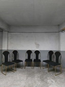 6 x Vintage eetkamerstoelen Belgo chrome