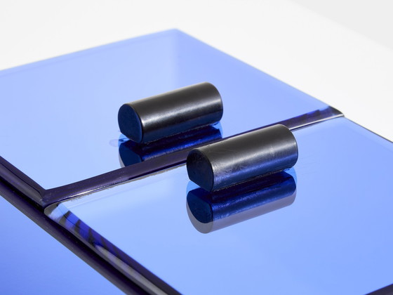 Image 1 of Pietro Chiesa voor Fontana Arte Blauwe Spiegel Sieradendoos 1940