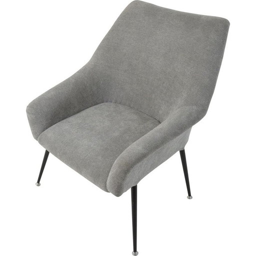 Vintage fauteuil Coquille carré grise 1970