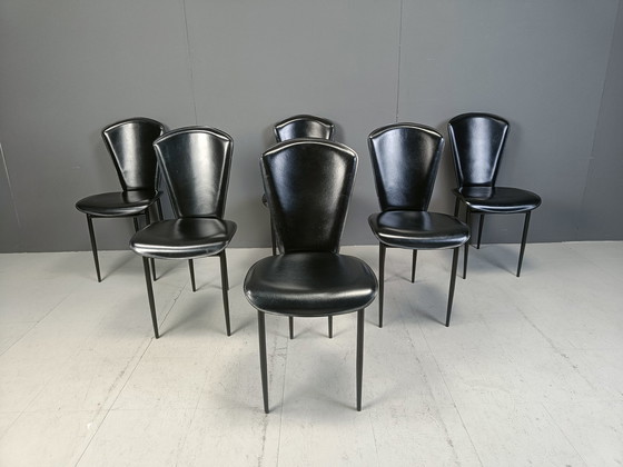 Image 1 of Set van 6 Fasem eetkamerstoelen, 1980S