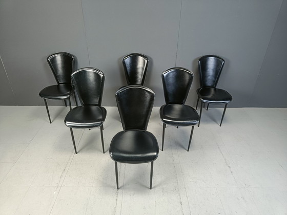 Image 1 of Set van 6 Fasem eetkamerstoelen, 1980S