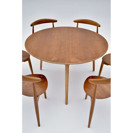 Image 1 of Vintage teakhouten eetset van Hans Wegner Heart voor Fritz Hansen, 1950