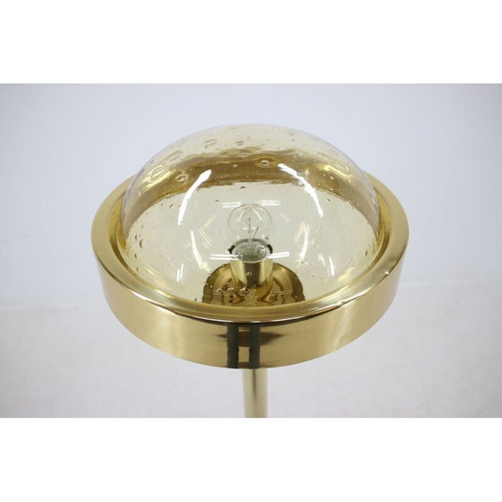 Image 1 of Vintage messing en glazen vloerlamp voor Kamenicky Senov, Tsjecho-Slowakije