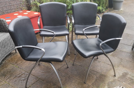 4x Rolf Benz Eetkamerstoelen