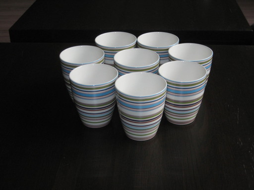 8X Iittala Beige Beker Origo