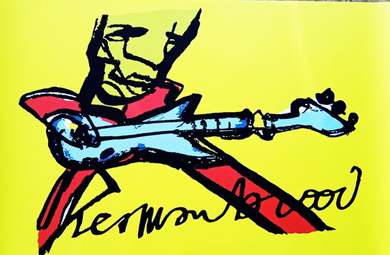 Image 1 of Herman Brood ----Guitarman  (Op Canvas)  Xl