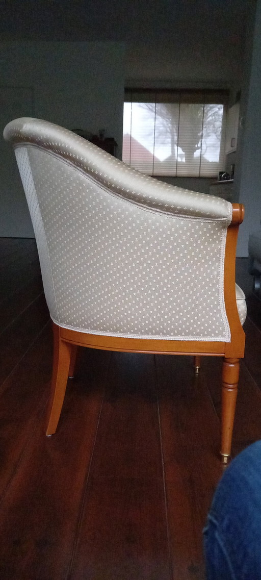 Luxe Italiaanse fauteuil in kersenhout