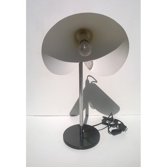 Image 1 of Vintage lamp in zwart gelakt metaal, Italië 1970