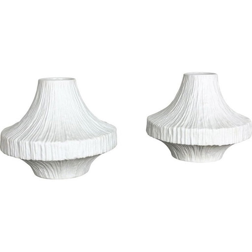 Paar vintage porseleinen vazen van Heinrich Selb Duitsland 1970