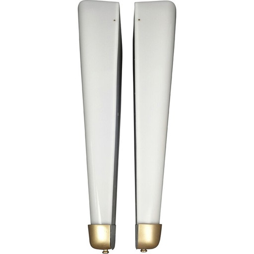 Paar mid-century Italiaanse wandlampen in acrylglas en messing, jaren 1960