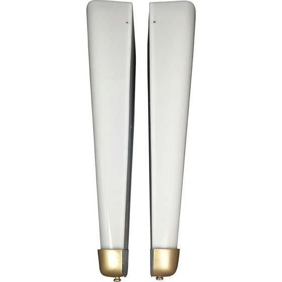 Image 1 of Paar mid-century Italiaanse wandlampen in acrylglas en messing, jaren 1960