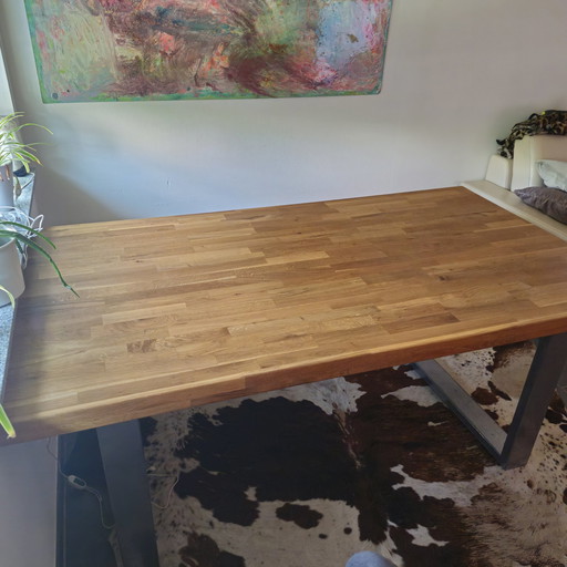 Tafel van echt hout Bank Eethoek Eettafelcombinatie Eiken tafel