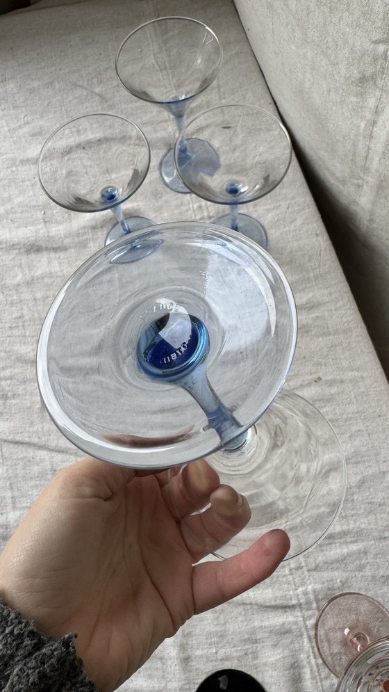 Image 1 of 4X Feestelijke Martini Coupe, Lichtblauw, Luminarc 