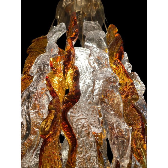 Image 1 of Vintage bicolore plafondlamp van Murano glas van Carlo Nason voor Mazzega, 1970