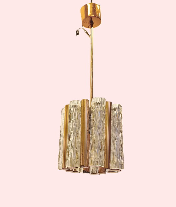 Image 1 of Kaiser Leuchten  Hanglamp Met Messing En Murano Glas 