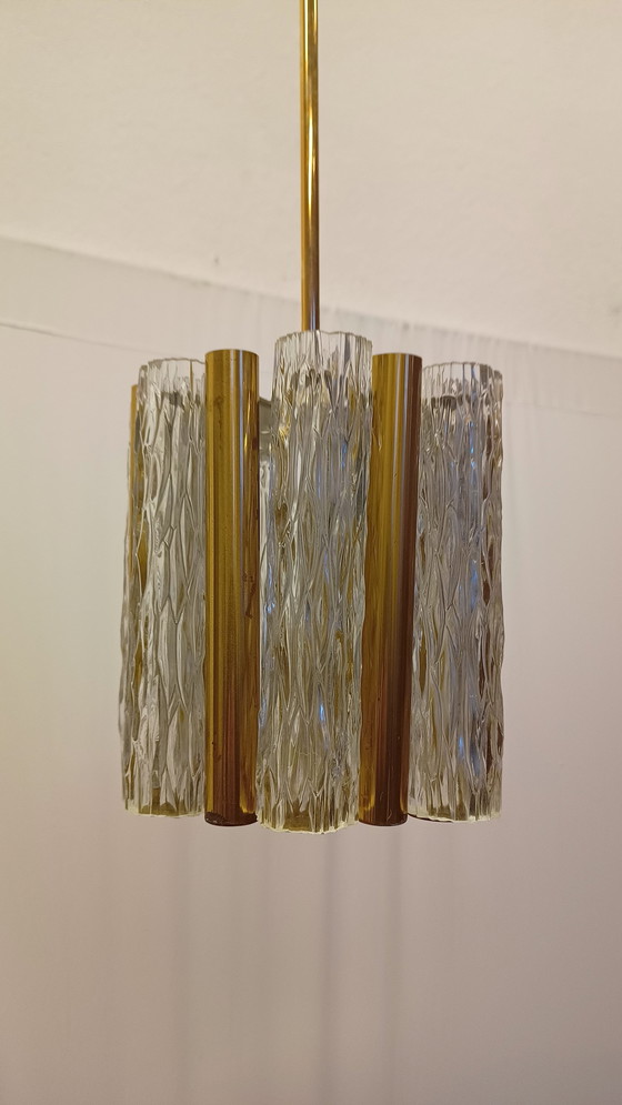 Image 1 of Kaiser Leuchten  Hanglamp Met Messing En Murano Glas 
