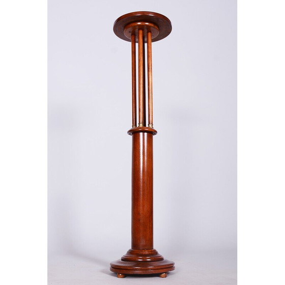 Image 1 of Vintage Art Deco sokkel van beukenhout en walnoot, jaren 1920