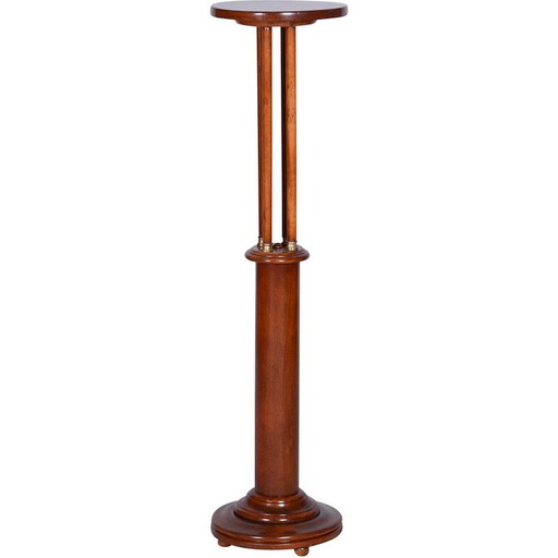 Vintage Art Deco sokkel van beukenhout en walnoot, jaren 1920