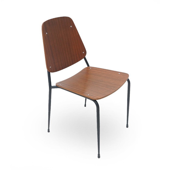 Image 1 of  4 stoelen met zitting en rugleuning in gebogen multiplex, 1960S