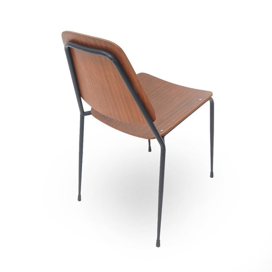 Image 1 of  4 stoelen met zitting en rugleuning in gebogen multiplex, 1960S