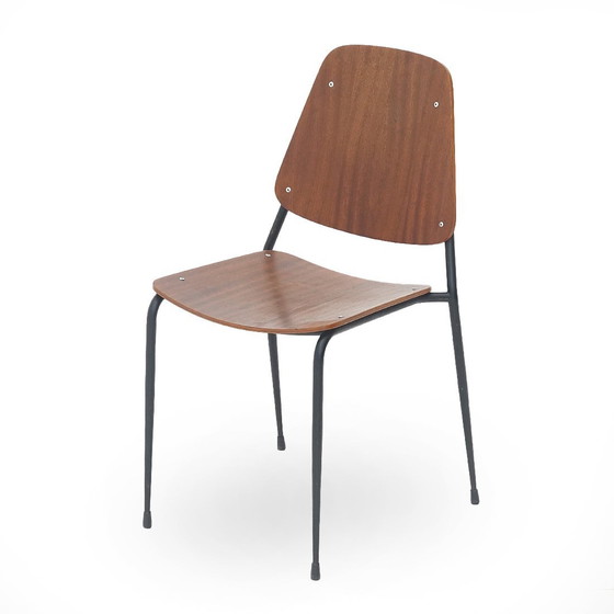 Image 1 of  4 stoelen met zitting en rugleuning in gebogen multiplex, 1960S