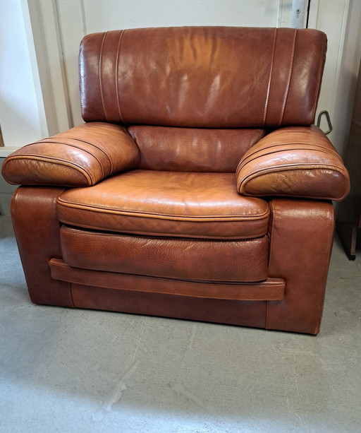 Lederen clubfauteuil Italiaans design