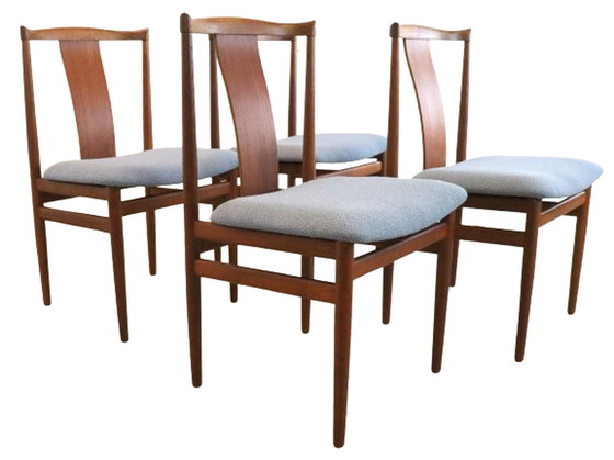 Image 1 of 4x Henning Sorrensen voor Danex eetkamerstoelen 'Vordingborg' vintage