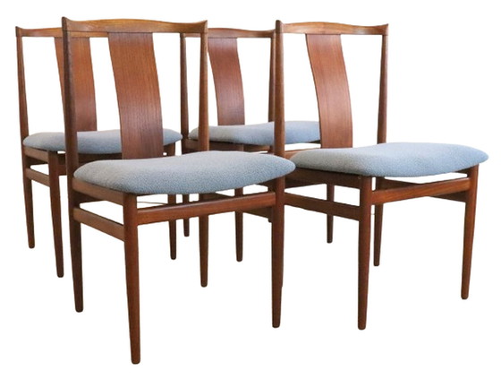 Image 1 of 4x Henning Sorrensen voor Danex eetkamerstoelen 'Vordingborg' vintage