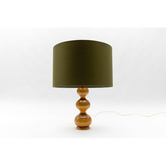 Image 1 of Oranjefarbene Keramik-Tischlampe van Kaiser Leuchten, Duitsland 1960