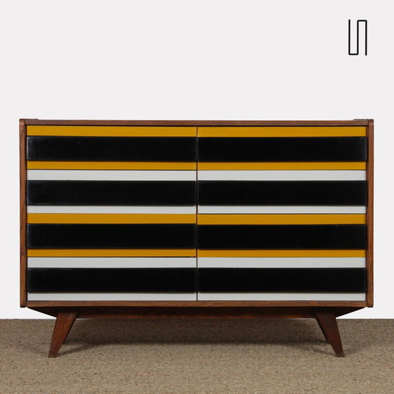 Image 1 of Vintage geel en zwart dressoir model U-453 van Jiri Jiroutek, 1960