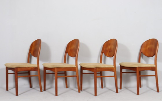 Image 1 of 4x teakhouten eetkamerstoelen, Denemarken, jaren 1970