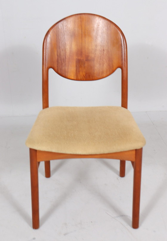 Image 1 of 4x teakhouten eetkamerstoelen, Denemarken, jaren 1970