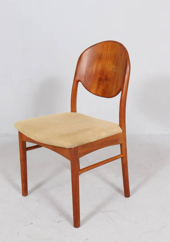 Image 1 of 4x teakhouten eetkamerstoelen, Denemarken, jaren 1970