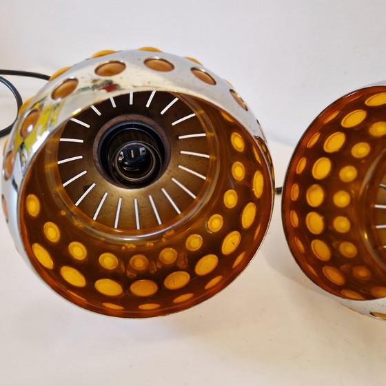 Image 1 of Jaren 70 Set Van 2 X Vintage Hanglamp Spaceage  Hanglampen