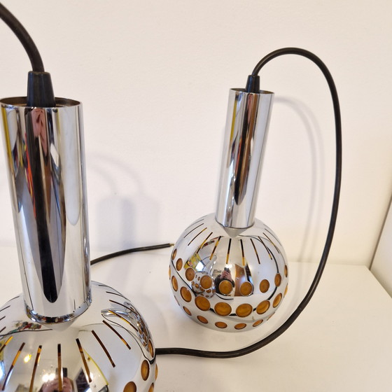 Image 1 of Jaren 70 Set Van 2 X Vintage Hanglamp Spaceage  Hanglampen