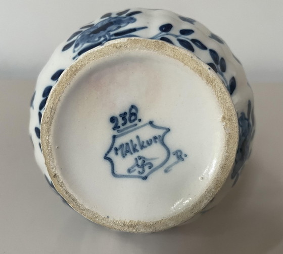 Image 1 of Koninklijke Tichelaar Makkum - Blauw witte dubbele kalebas vaas