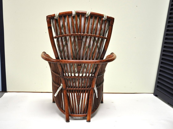 Image 1 of Vintage Bamboe Loungestoelen