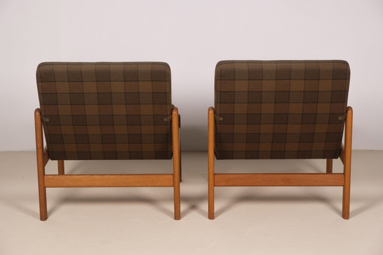 Image 1 of 2X Jørgen Bækmark Loungestoelen Model J84, 1971 Fdb, Denemarken