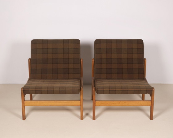 Image 1 of 2X Jørgen Bækmark Loungestoelen Model J84, 1971 Fdb, Denemarken