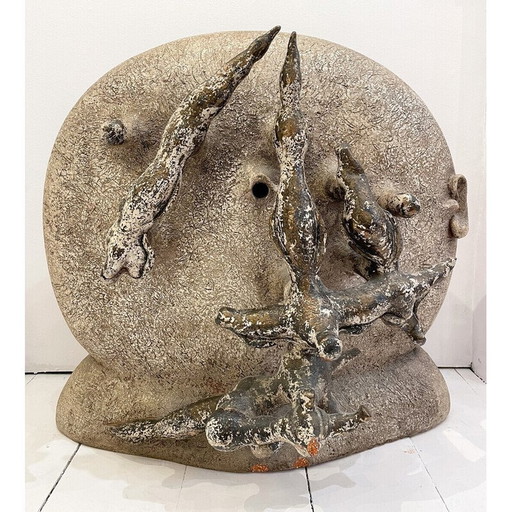 Vintage terracotta sculptuur van Yves Rhayé, België 1985