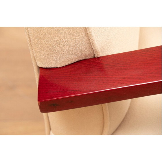 Image 1 of Paar vintage Franse art deco fauteuils in faus suède