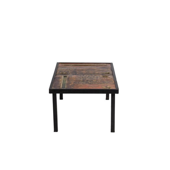 Image 1 of Vintage lava en metalen salontafel door Robert en Jean Cloutier, 1950