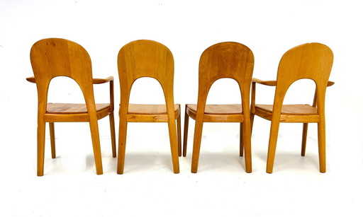 4x Vintage Niels Koefoed eetkamerstoelen