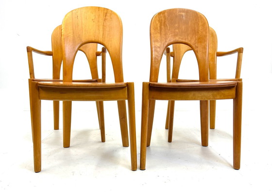Image 1 of 4x Vintage Niels Koefoed eetkamerstoelen