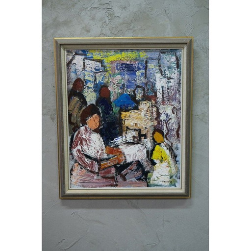 Zweeds vintage schilderij van Gosta Falck, 1970