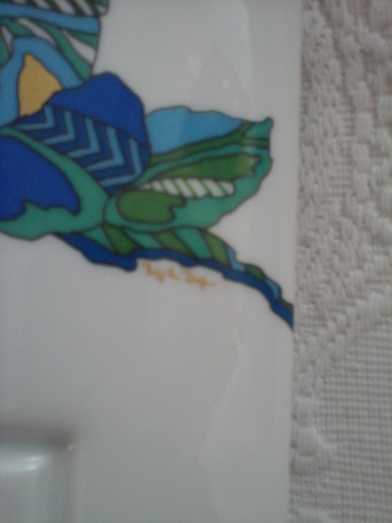 Image 1 of Futuristische Studio Porseleinen Vaas Rosenthal Door Brigitte Doege 15.50Cm